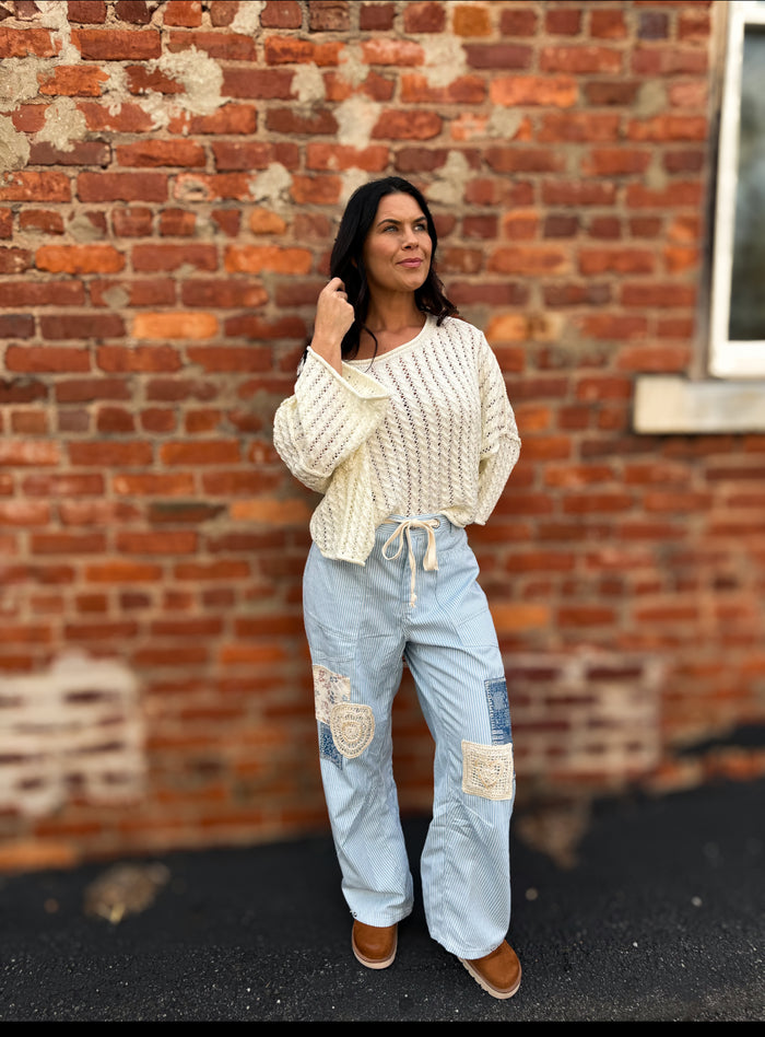 Blue Striped Pants