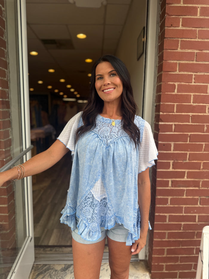 Blue Washed Top
