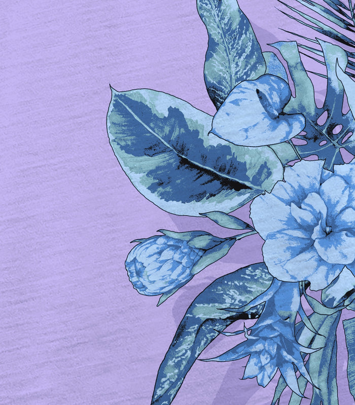 BOBBY MALI FLORAL LAVENDER MENS WOOL JOHNNY COLLAR POLO