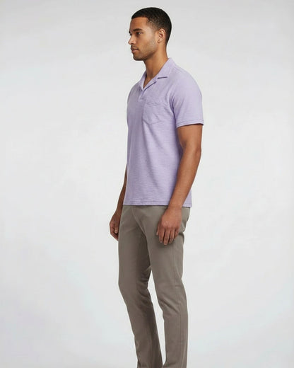 BOBBY MERINO JERSEY COLLARED SHIRT - LAVENDER