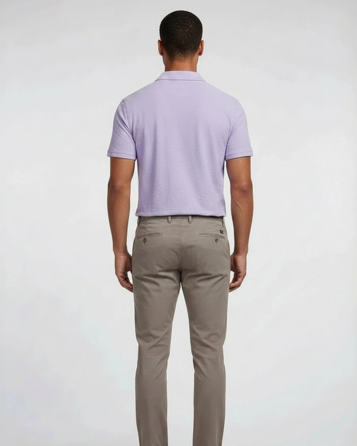 BOBBY MERINO JERSEY COLLARED SHIRT - LAVENDER