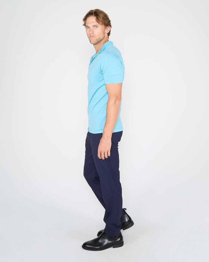 BOBBY MERINO JERSEY COLLARED SHIRT - TEAL