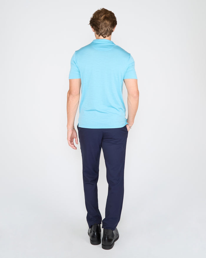 BOBBY MERINO JERSEY COLLARED SHIRT - TEAL