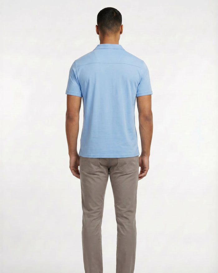 BOBBY MERINO JERSEY COLLARED SHIRT -BLUE