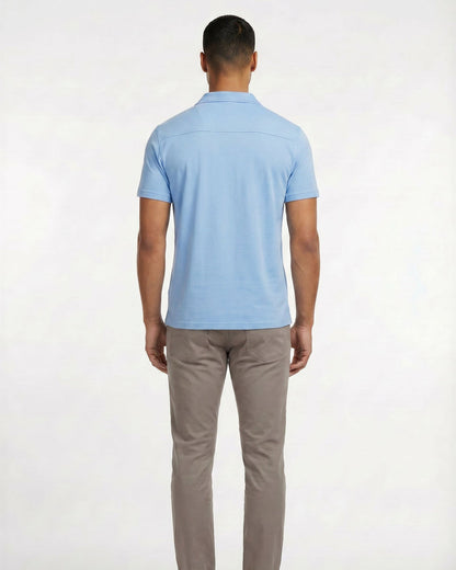BOBBY MERINO JERSEY COLLARED SHIRT -BLUE