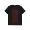 Black t-shirt by Thirty Nights of Violence made from soft ring-spun cotton, featuring a dark red graphic with various illustrations and THIRTY NIGHTS OF VIOLENCE text on the front. Ideal for Comfort Colors T-Shirt fans.