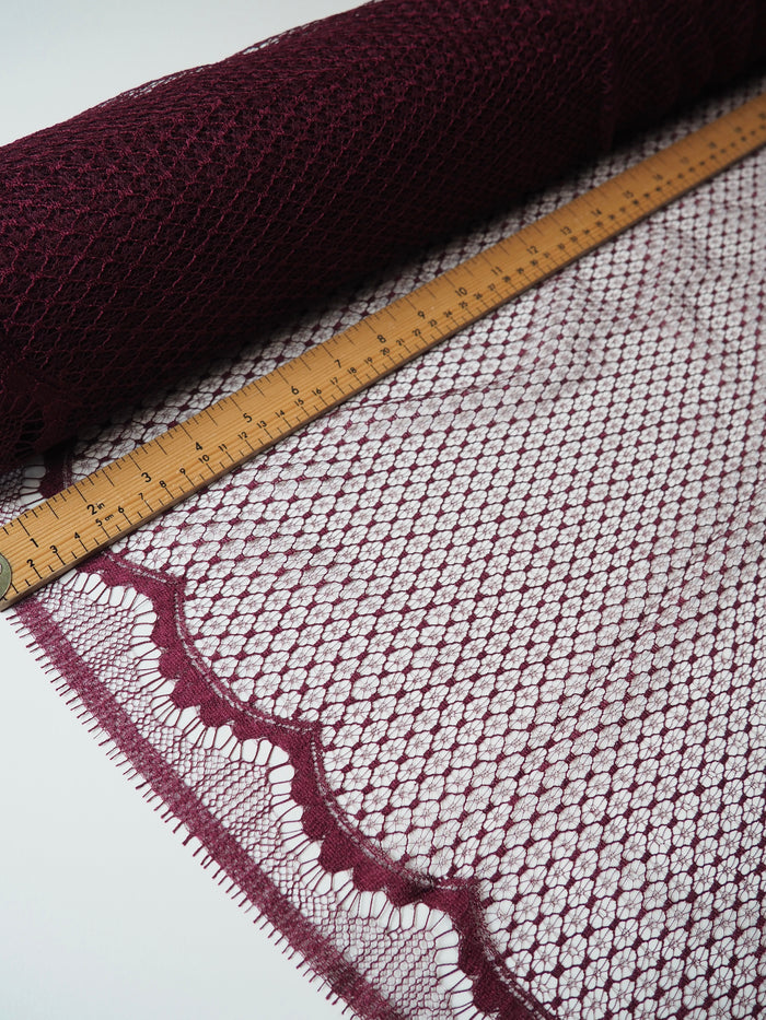Bordeaux Scallop Edge Web Lace