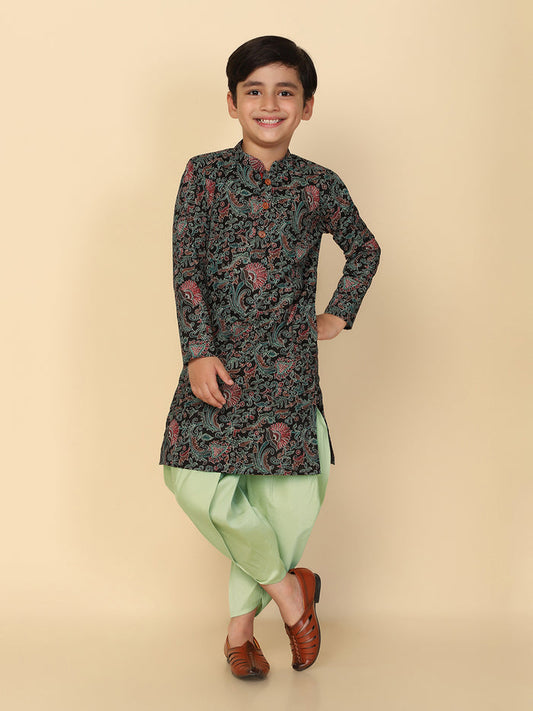 Boy's Black Kurta Dhoti Set