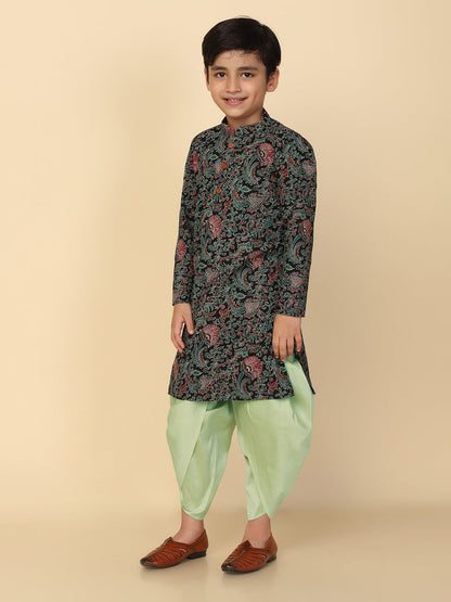Boy's Black Kurta Dhoti Set