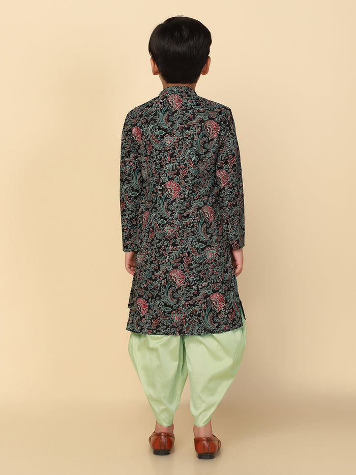 Boy's Black Kurta Dhoti Set