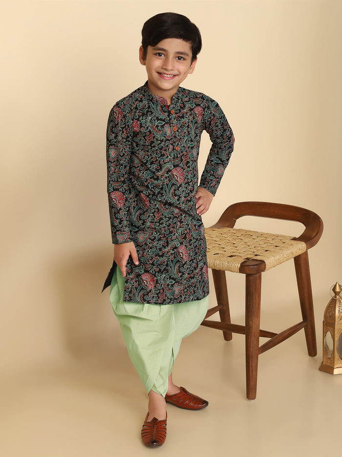 Boy's Black Kurta Dhoti Set