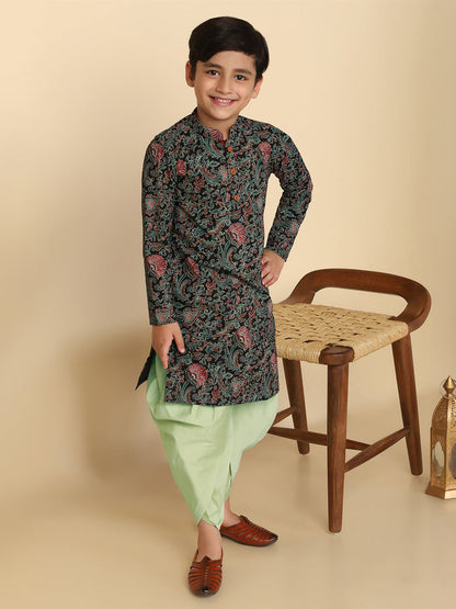 Boy's Black Kurta Dhoti Set