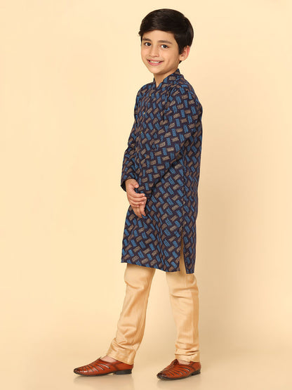 Boy's Blue Kurta Pyjama Set