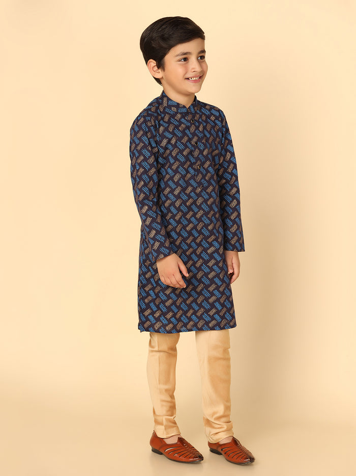 Boy's Blue Kurta Pyjama Set