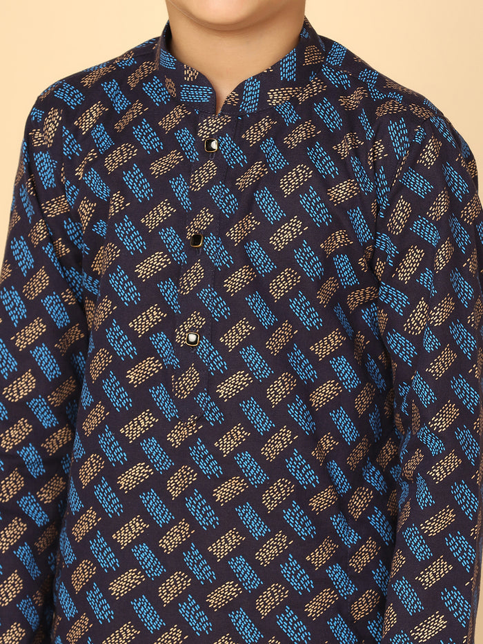 Boy's Blue Kurta Pyjama Set