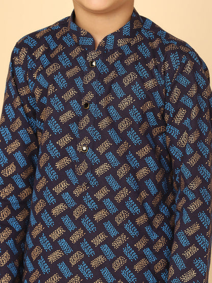 Boy's Blue Kurta Pyjama Set