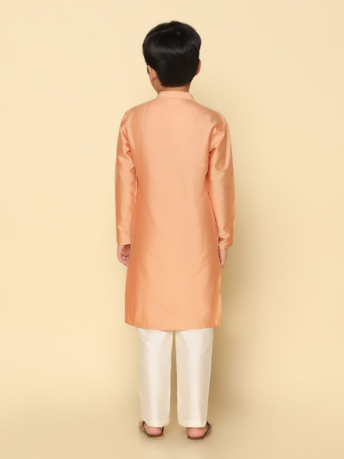 Boy's Coral Kurta Pyjama Set