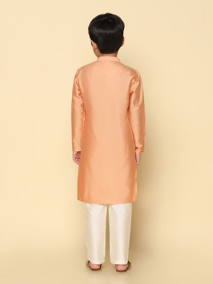 Boy's Coral Kurta Pyjama Set