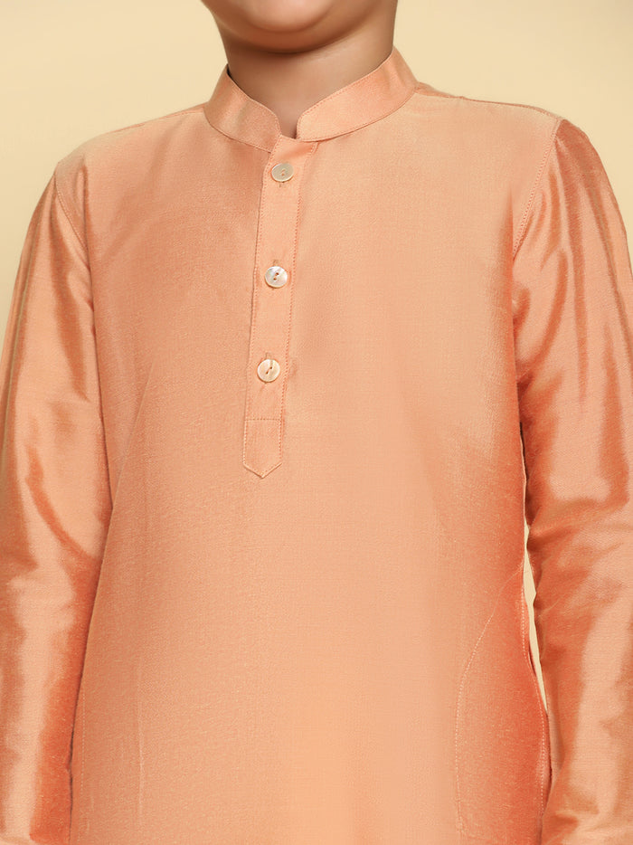 Boy's Coral Kurta Pyjama Set