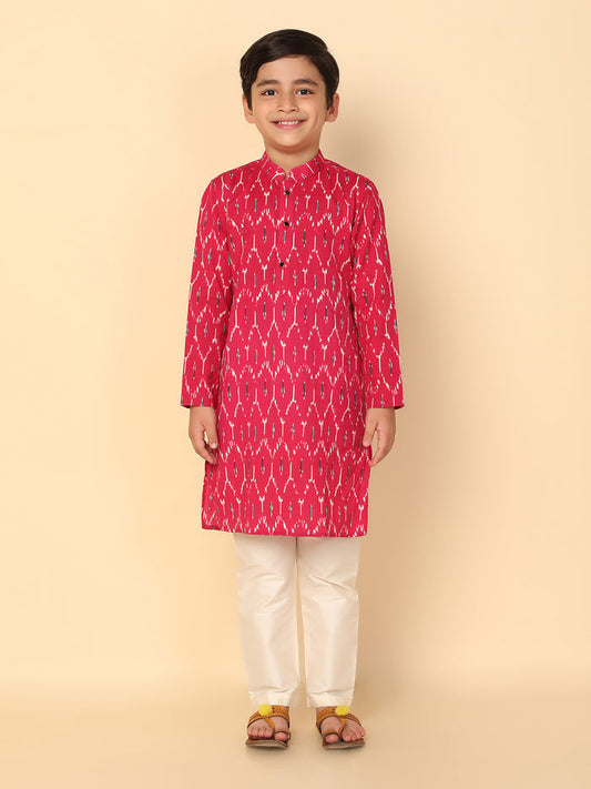 Boy's Hot Pink Kurta Pyjama Set