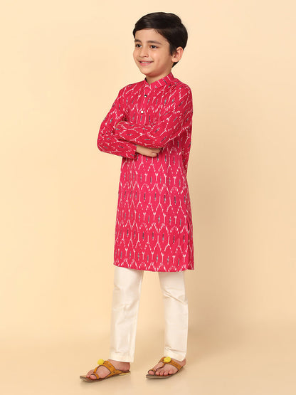 Boy's Hot Pink Kurta Pyjama Set