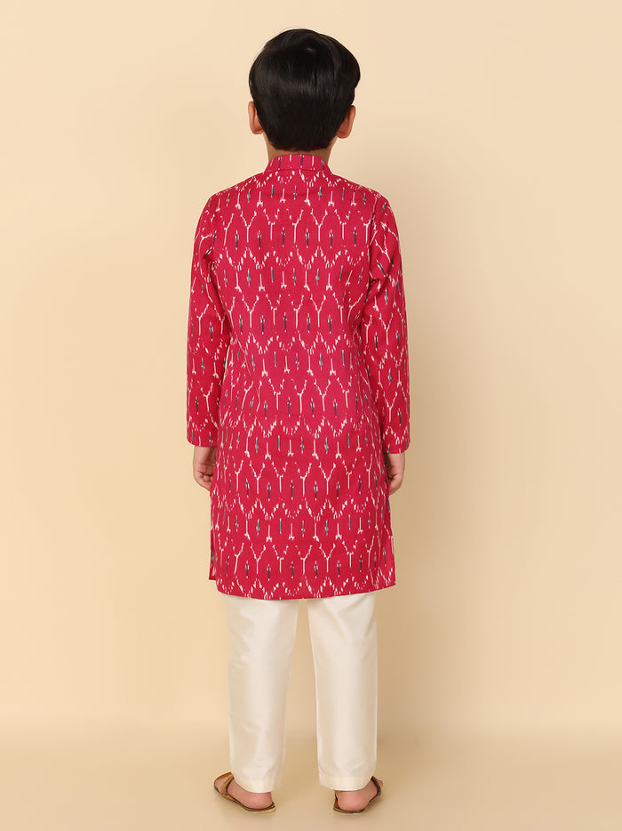 Boy's Hot Pink Kurta Pyjama Set