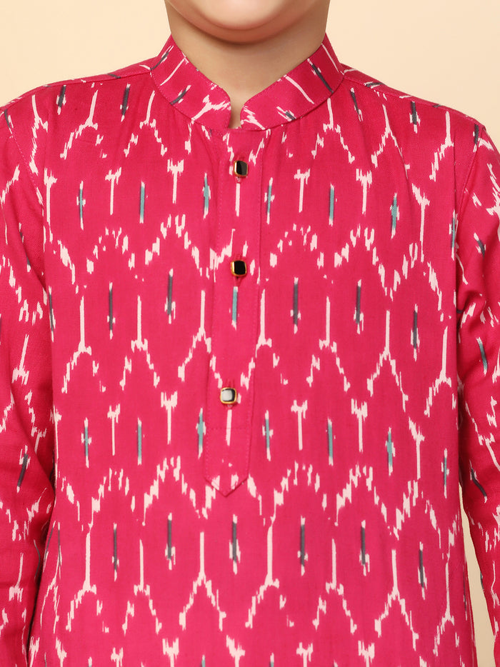 Boy's Hot Pink Kurta Pyjama Set