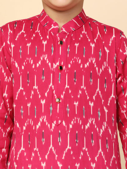 Boy's Hot Pink Kurta Pyjama Set