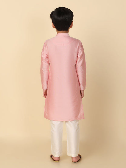 Boy's Light pink Kurta Pyjama Set