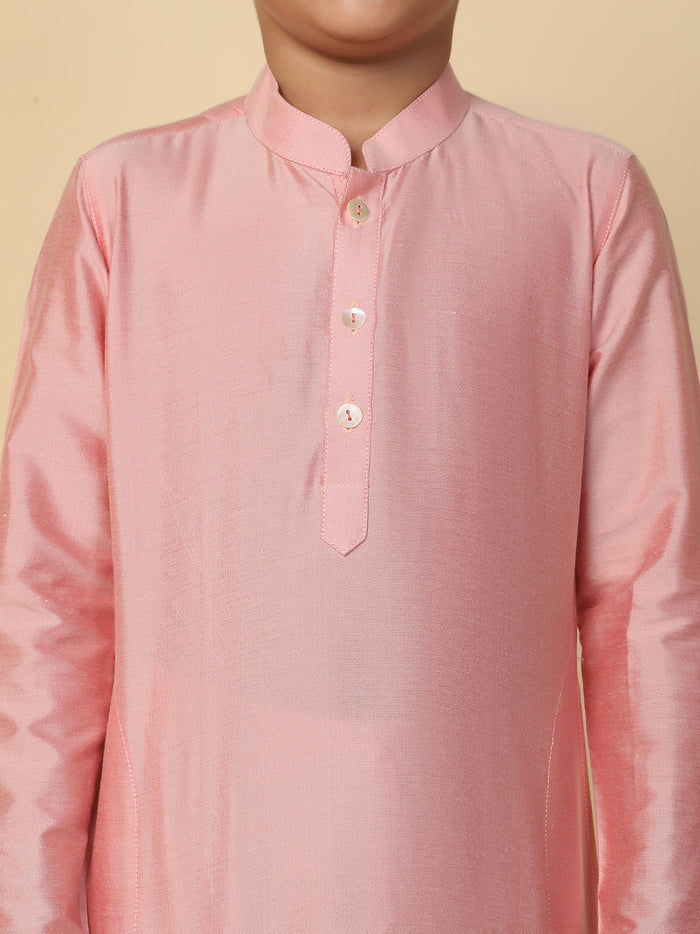 Boy's Light pink Kurta Pyjama Set