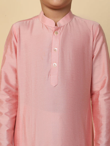 Boy's Light pink Kurta Pyjama Set