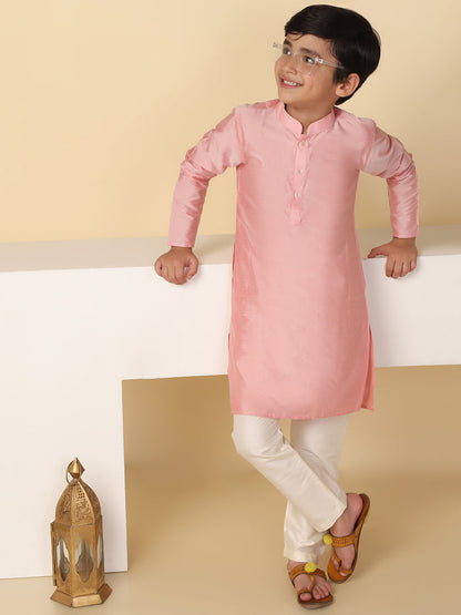 Boy's Light pink Kurta Pyjama Set