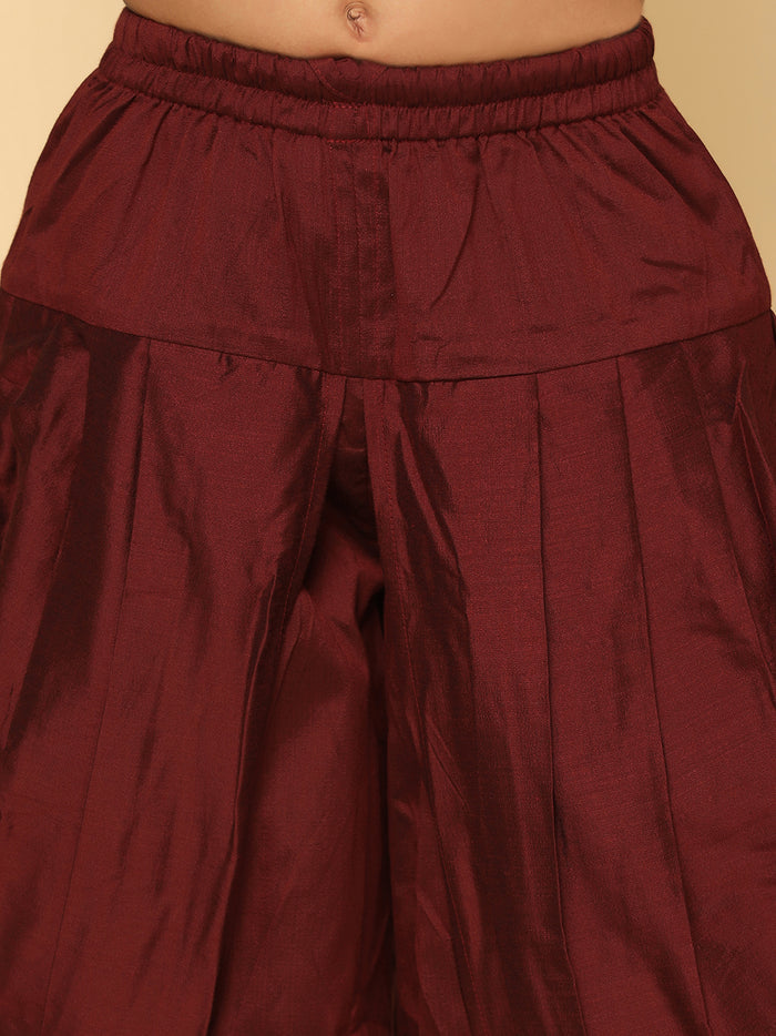 Boy's Maroon Kurta Dhoti Set