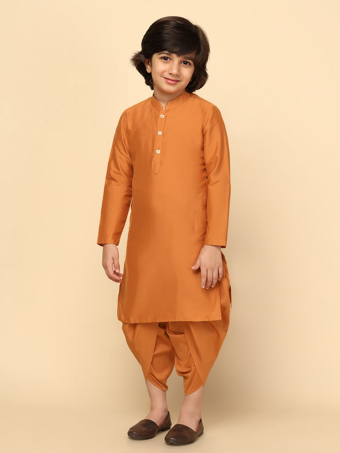 Boys Multi-Color Kurta Jacket Dhoti Sets