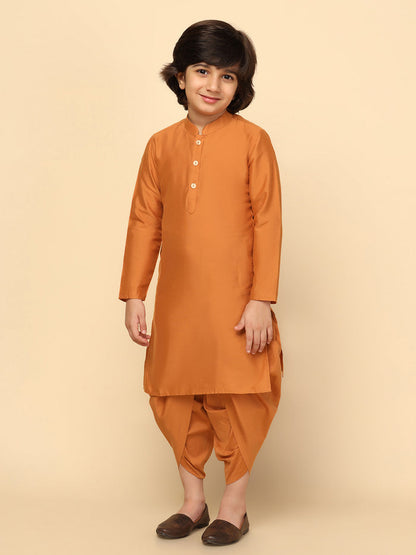 Boys Multi-Color Kurta Jacket Dhoti Sets