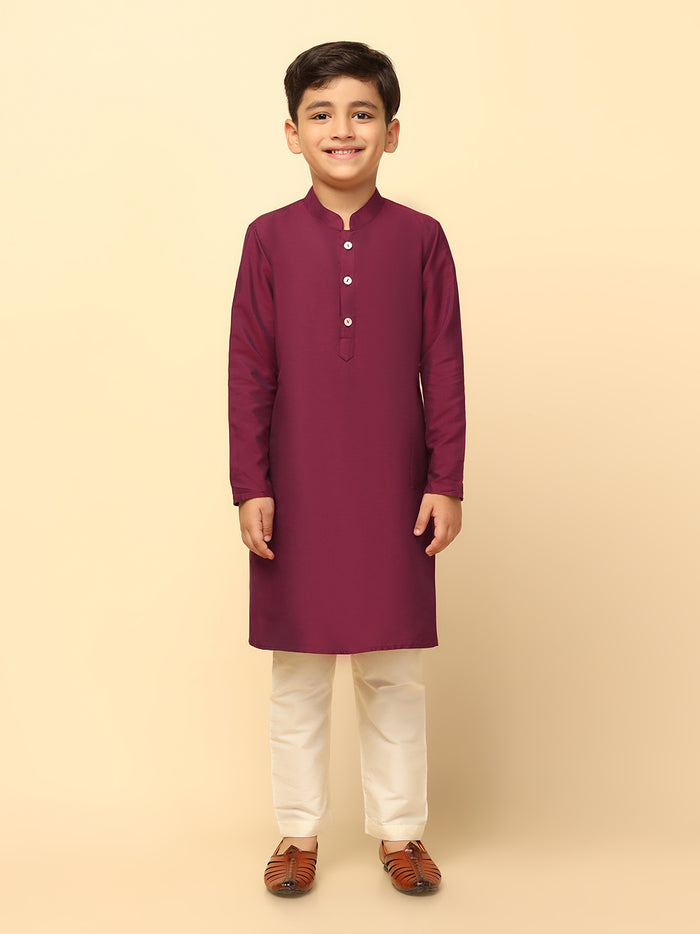 Boy's Multi Coloured Printed Kurta Indowestern Churidar Set