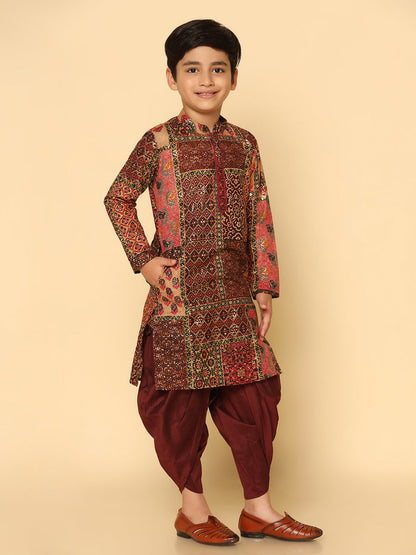 Boy's Multicolor  Kurta Dhoti Set