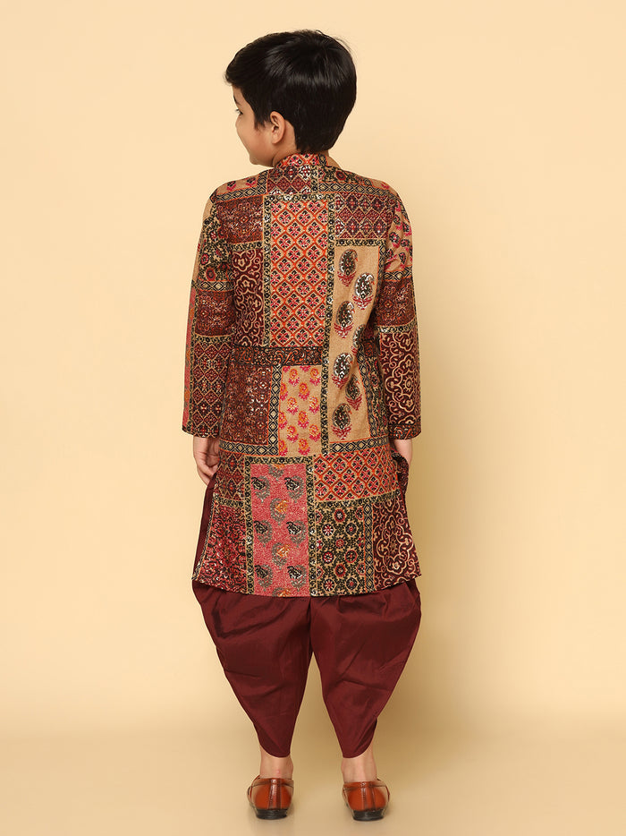 Boy's Multicolor  Kurta Dhoti Set