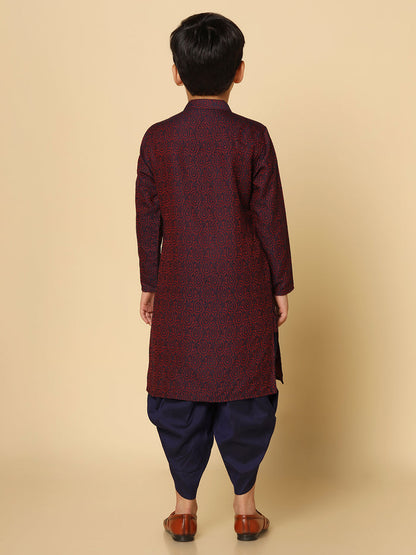 Boy's PurpleTextured Kurta