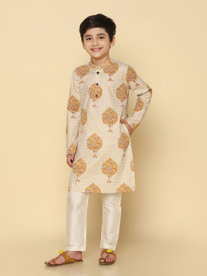 Boy's White Kurta Pyjama Set