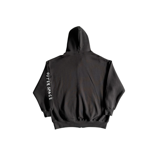 Broken Planet Going To Outer Space Zip Hoodie Black