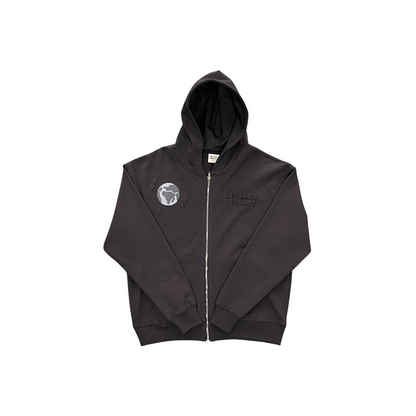 Broken Planet Spider Zip Hoodie Black