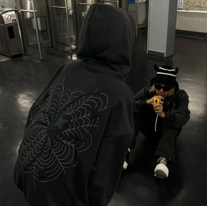 Broken Planet Spider Zip Hoodie Black