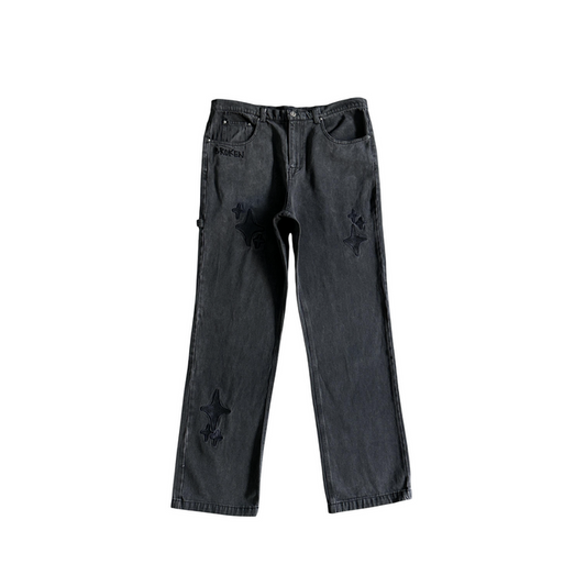 Broken Planet Stars Jeans Black