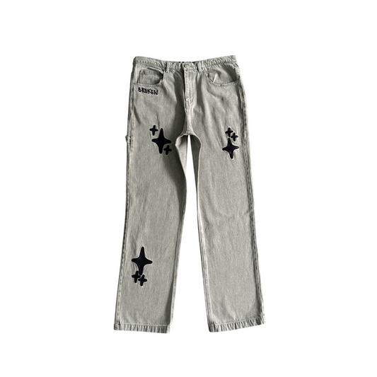 Broken Planet Stars Jeans Grey/Black