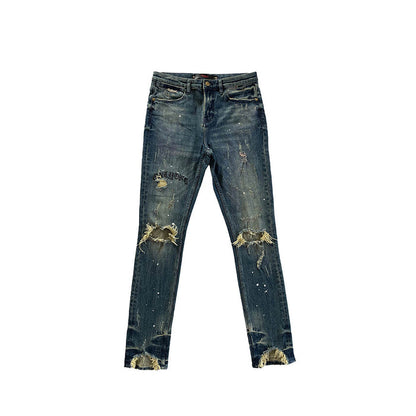 Brooklyn Distressed Splatter Jean