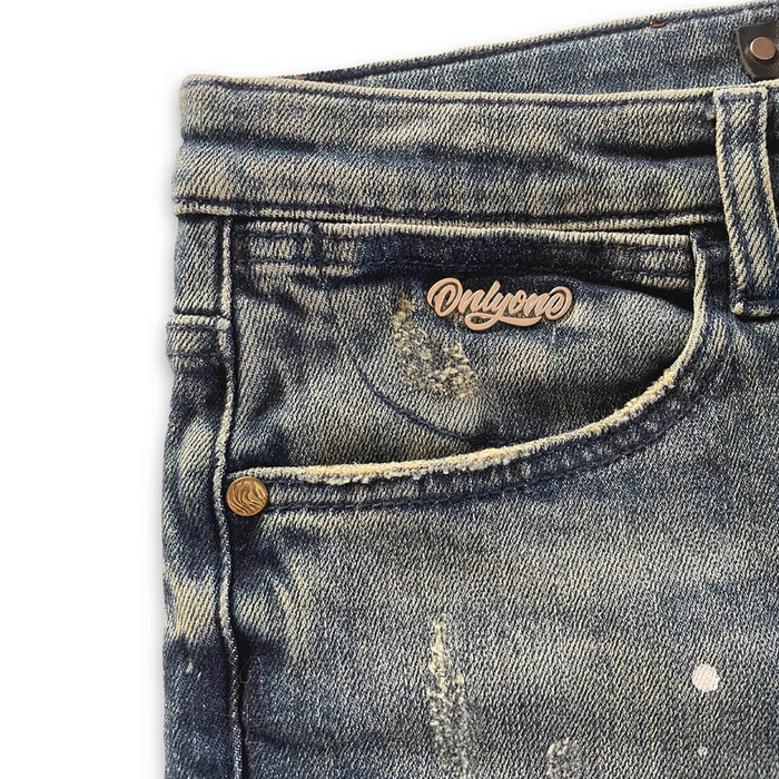 Brooklyn Distressed Splatter Jean