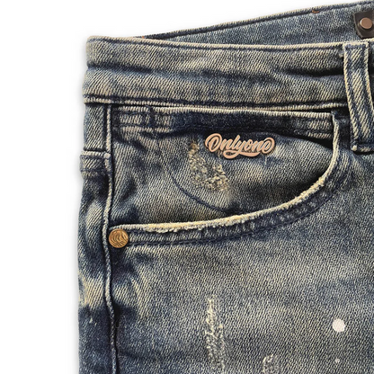 Brooklyn Distressed Splatter Jean