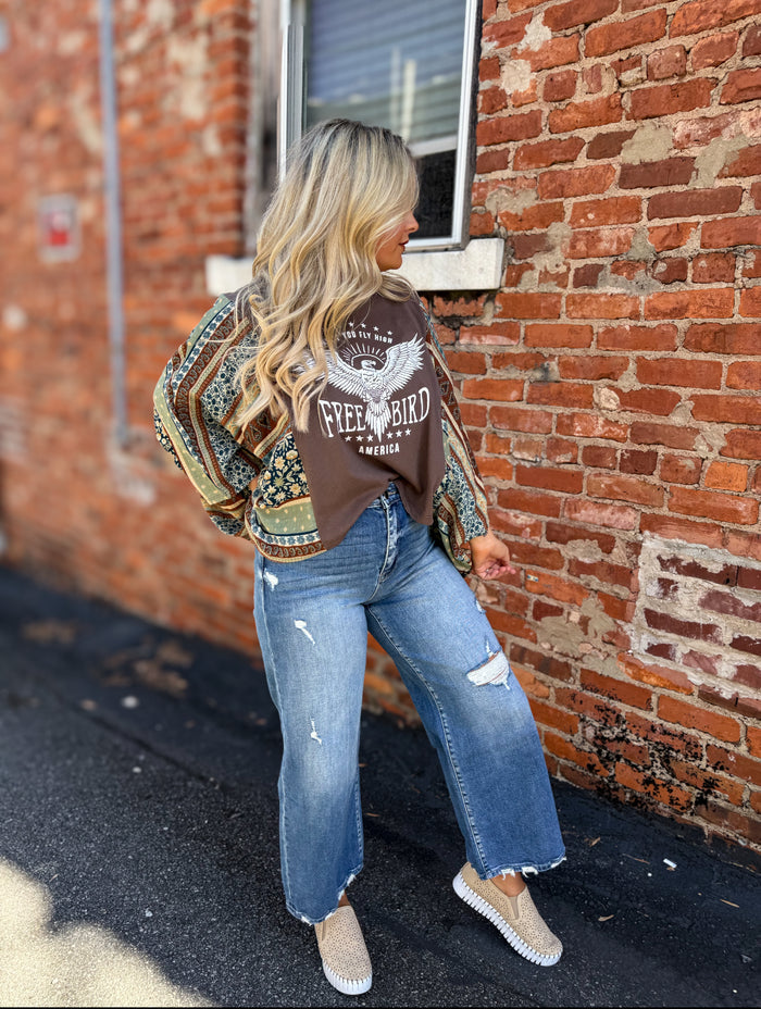 Brown Freebird Poncho