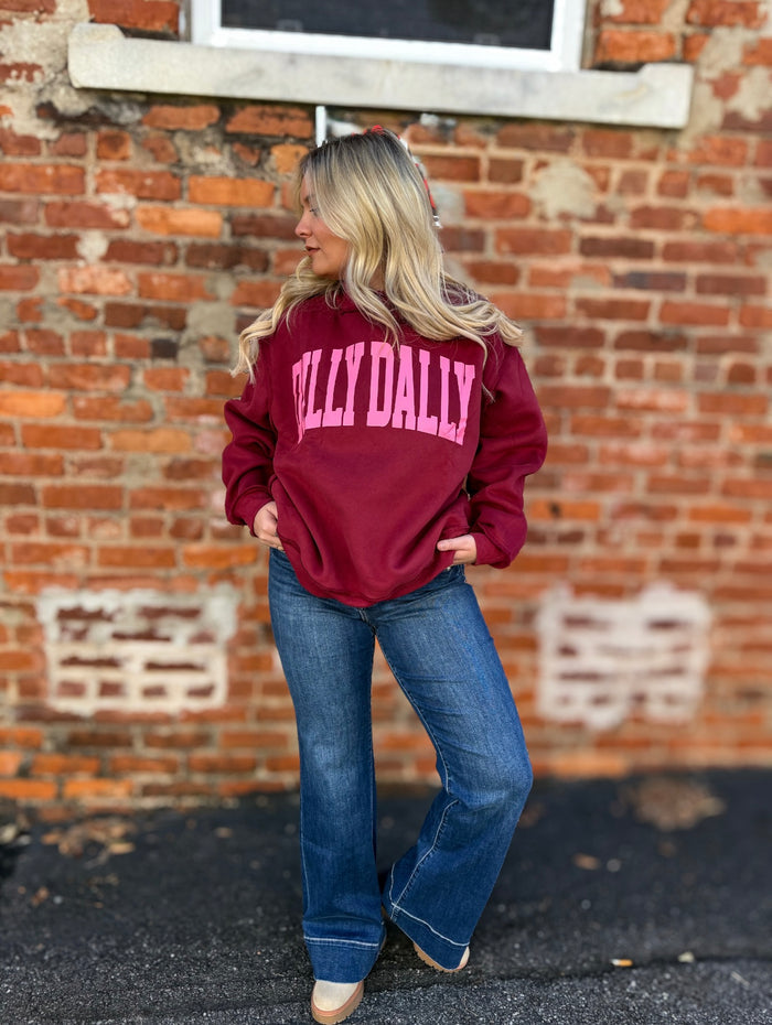 Burgundy Dilly Dally Sweatshirt